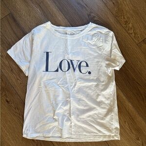 J. Crew White Short Sleeve “Love” Tee